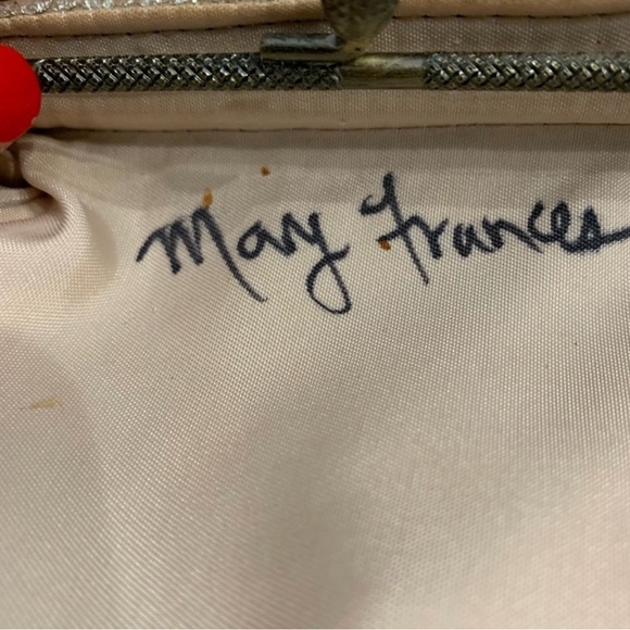 Mary Frances Gold and Pearl Embellished Evening Clutch with Autograph NWT - Picture 13 of 14